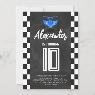 Chalkboard ATV Quad 4 Wheeler Birthday Invitation