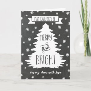 Chalkboard Aunt Merry Christmas Card