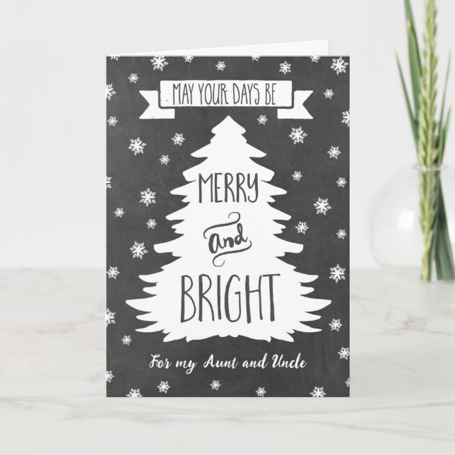 Chalkboard Aunt & Uncle Merry Christmas Card (Front)