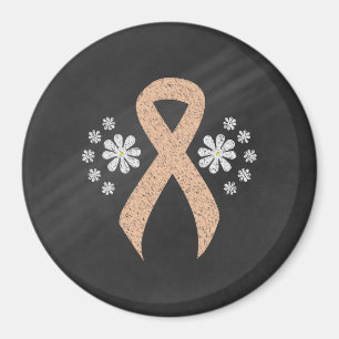 Chalkboard Awareness Peach Ribbon Magnet