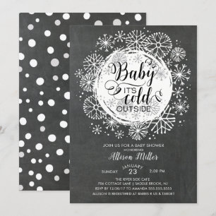 Chalkboard Baby It's Cold Outside Invitation