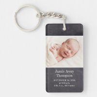 Chalkboard Baby Photo Birth Stats Personalized