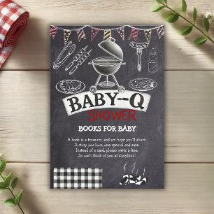 Chalkboard Baby-Q Grill Baby Shower Enclosure Card