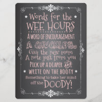 Chalkboard Baby Shower Activity Card Invitation