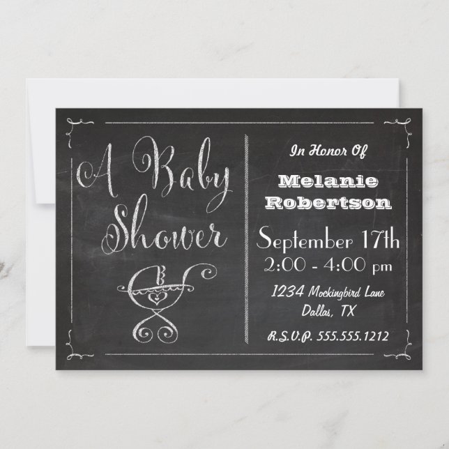 Chalkboard Baby Shower invitation (Front)