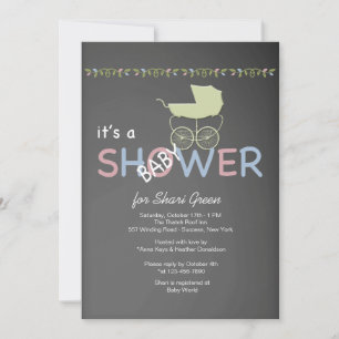 Chalkboard Baby Shower Invitation