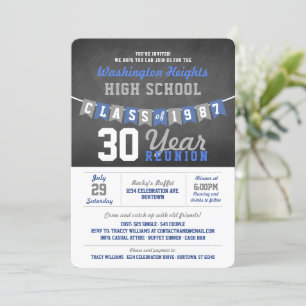 Chalkboard Banner High School Reunion Invitations