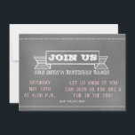 Chalkboard Banner Invitation<br><div class="desc">This invitation features a chalkboard background with a vintage banner design. These invitations can be customised for any event! Choose your own font,  colours and wording!</div>
