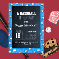 Chalkboard Baseball Party Invitation