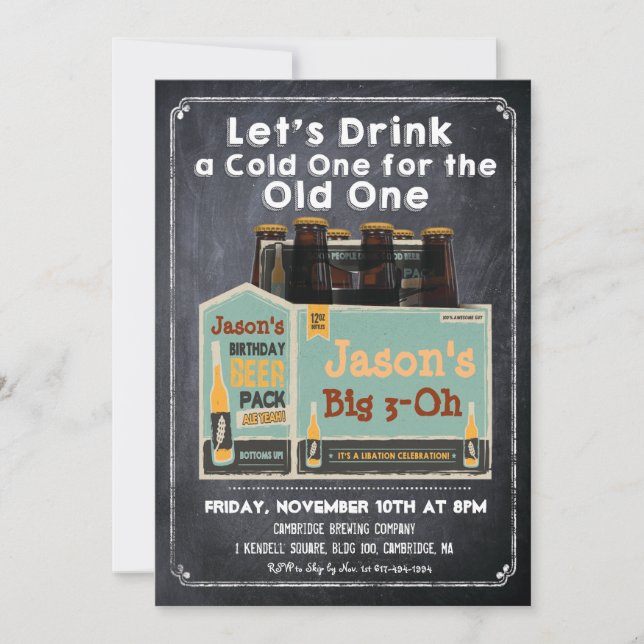 Chalkboard Beer Invitation (Front)