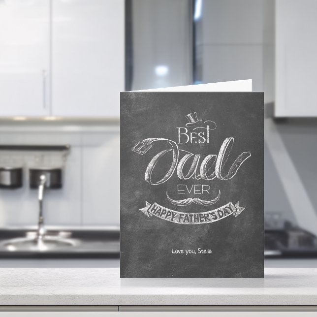 Chalkboard Best Dad Ever Father's Day Card (Chalkboard Best Dad Ever Father's Day Card)