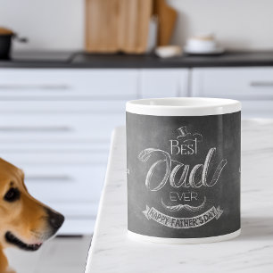 Chalkboard Best Dad Ever Father's Day Personalised Large Coffee Mug