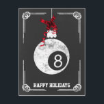 chalkboard billiard player Christmas Cards<br><div class="desc">chalkboard billiard ball ornament Holiday Greeting Cards by interest. Professional holiday cards are industry specific holiday greetings cards. These occupation specific holiday cards will add a touch of uniqueness to your Holiday greetings</div>