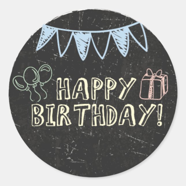 Chalkboard Birthday Stickers (Front)