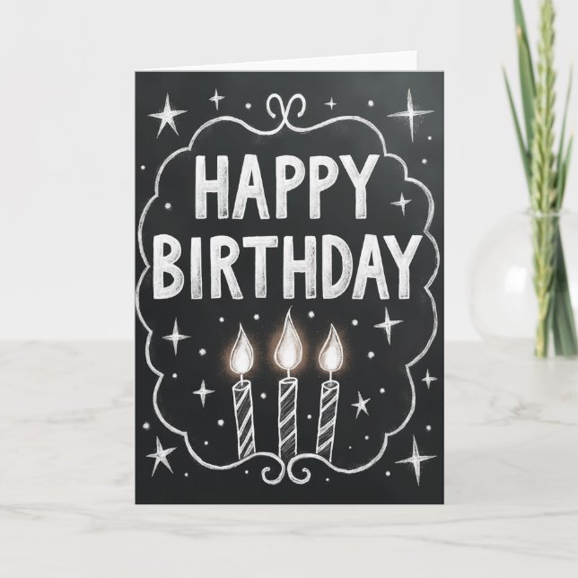 Chalkboard Birthday Wishes Card (Front)