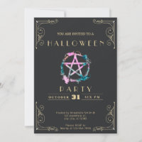 Chalkboard Black & Gold Pentagram Halloween
