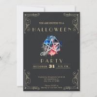 Chalkboard Black & Gold Pentagram Halloween