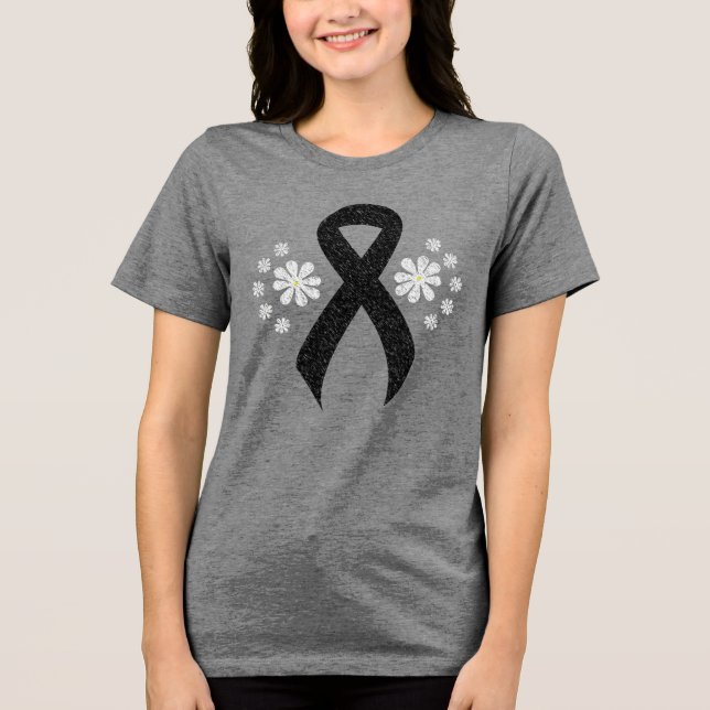 Chalkboard Black Ribbon Tri-Blend Shirt (Front)