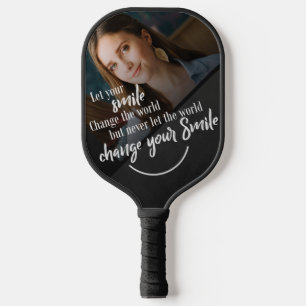 Chalkboard Black White Inspirational Quote Photo Pickleball Paddle