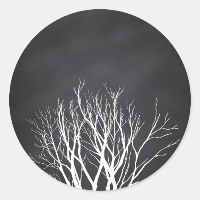 Chalkboard Blackboard Blank Tree Customise Classic Round Sticker (Front)