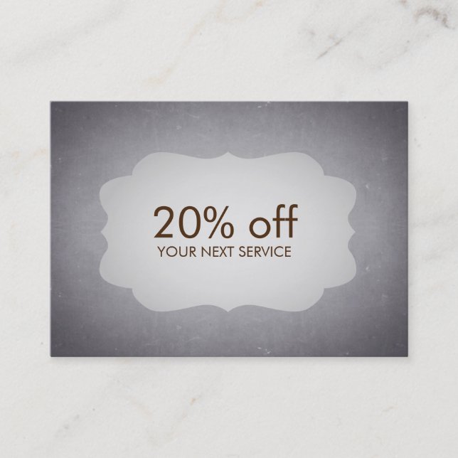 Chalkboard Blackboard Coupon Card Voucher Discount (Front)