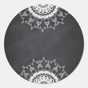Chalkboard Blackboard Floral Swirl Customise Classic Round Sticker