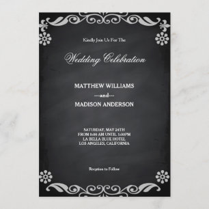 Chalkboard Blackboard Wedding Invitation
