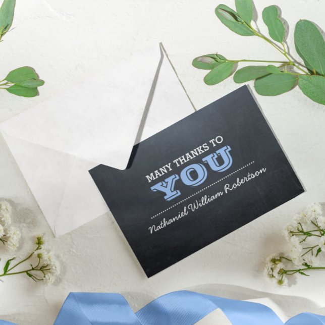 Chalkboard Blue Confirmation Thank You Note Card (Creator Uploaded)