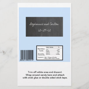 Chalkboard Blue Wedding Large Candy Wrapper