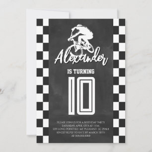 Chalkboard BMX Bike Birthday Party Invitation
