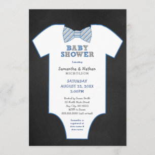 Chalkboard Bow Tie Undershirt boy Baby Sprinkle Invitation