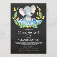 Chalkboard Boy Elephant Baby Shower by Mail