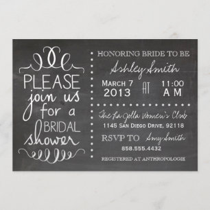 Chalkboard Bridal Shower Invitation