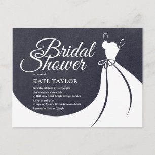 Chalkboard Bridal Shower Pretty Gown Invitation
