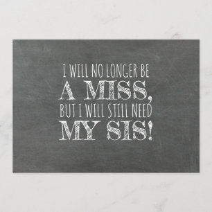 Chalkboard Bridesmaid / Maid of Honour Proposal Invitation