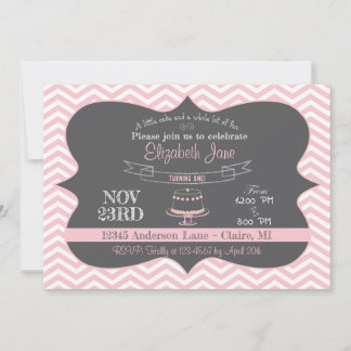 Chalkboard Cake Birthday Invite