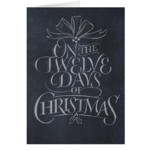 Chalkboard Calligraphy 12 Days of Christmas Carol