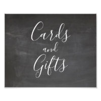 Chalkboard cards and gifts sign. Modern wedding