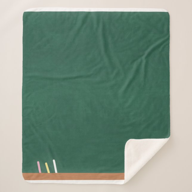 Chalkboard chalk eraser classroom sherpa blanket (Front)