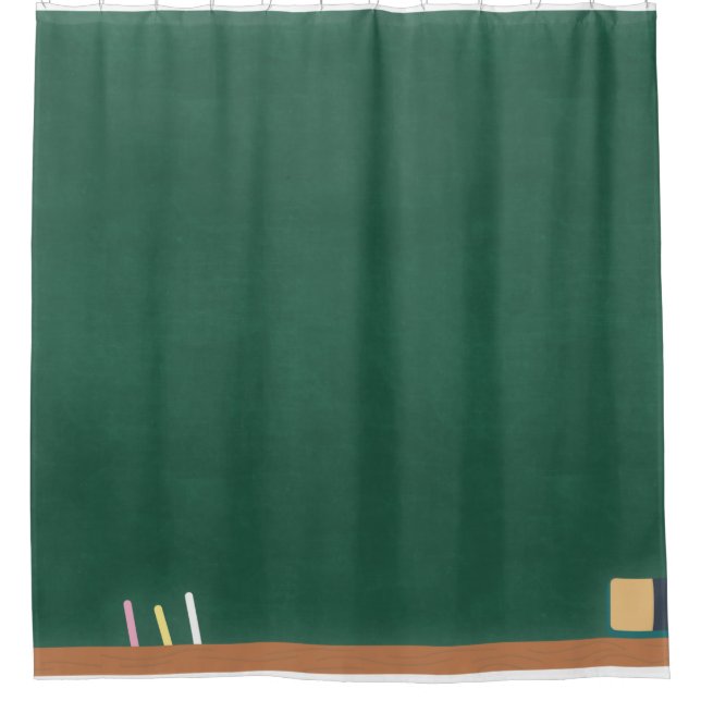 Chalkboard chalk eraser classroom shower curtain (Front)