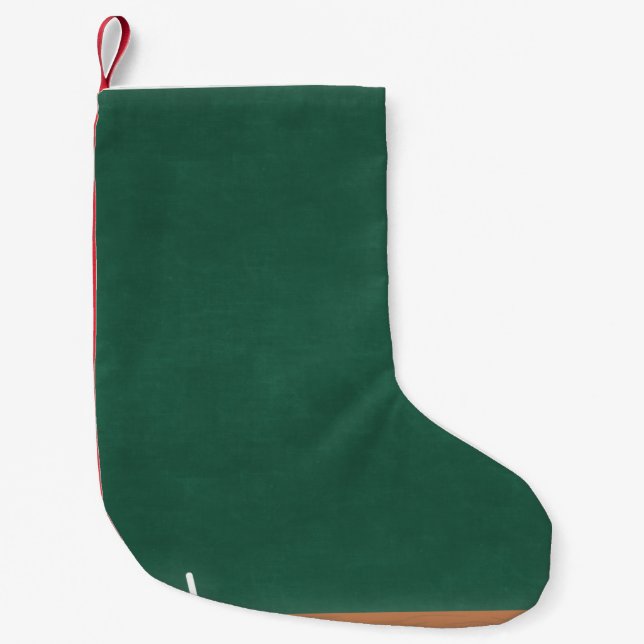 Chalkboard chalk eraser classroom small christmas stocking (Front)