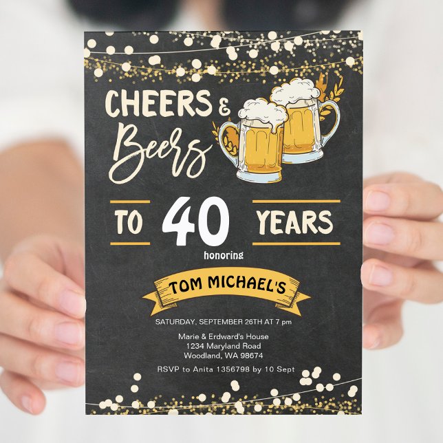 Chalkboard cheers and beers birthday invitation (Creator Uploaded)