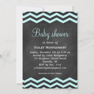 Chalkboard & Chevron Baby Shower Invitation