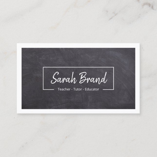 Chalkboard Chic - Teacher Business Card (Front)
