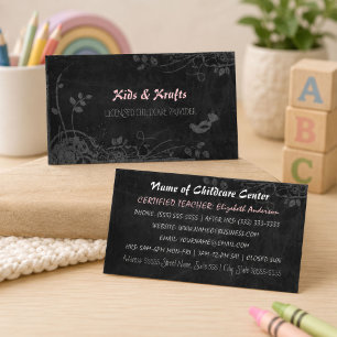 Chalkboard Childcare Provider Business Card