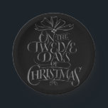 Chalkboard Christmas Calligraphy Lettering Chalk Paper Plate<br><div class="desc">Fashionable and fun chalkboard look. It will make people break out in song…. "Five Gold Rings…" Perfectly classy and classic holiday background for your delicious appetizers. This plate also comes with a 'real' chalkboard background and is also featured on many other items - from cards to t-shirts, just check in...</div>