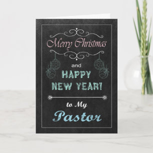 Chalkboard Christmas Card for Pastor