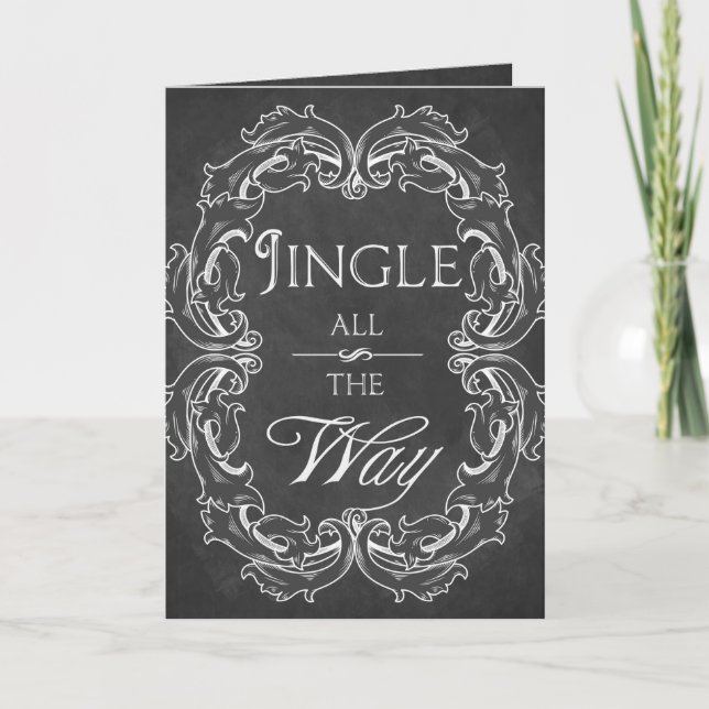 Chalkboard Christmas card Personalised Jingle all (Front)