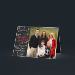 Chalkboard Christmas Folded Photo Card<br><div class="desc">Chalkboard Christmas folded photo card with watercolor "merry Christmas painted script and holiday chalk and snow elements.</div>