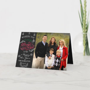 Chalkboard Christmas Folded Photo Card